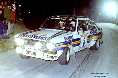 Hannu Mikkola - Arne Hertz
22º Rally Sanremo 1980. Ford Escort RS1800 MKII (EUC 958V). Clasificado 3º.

Del 6 al 11 de Octubre, Sanremo, Imperia, Liguria, Italia.
Superficie: asfalto - tierra.

El Rally tenia un total de 2868 km de los que 821 km divididos en 51 tramos eran especiales, (2 de ellas fueron canceladas SS7 y SS8).

Se inscribieron 88 equipos, tomaron la salida 77, finalizaron 19.

© By Roche.
@
Palabras clave: Hannu_Olavi_Mikkola;Ford;Escort;MKII;Sanremo;1980;MKII