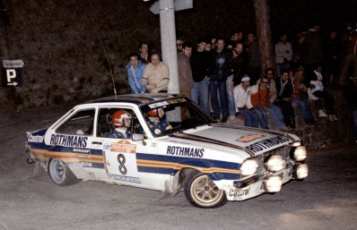 Hannu Mikkola - Arne Hertz
22º Rally Sanremo 1980. Ford Escort RS1800 MKII (EUC 958V). Clasificado 3º.

Del 6 al 11 de Octubre, Sanremo, Imperia, Liguria, Italia.
Superficie: asfalto - tierra.

El Rally tenia un total de 2868 km de los que 821 km divididos en 51 tramos eran especiales, (2 de ellas fueron canceladas SS7 y SS8).

Se inscribieron 88 equipos, tomaron la salida 77, finalizaron 19.@
Palabras clave: ;Ford;Escort;MKII;Sanremo;1980;MKII
