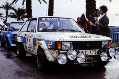 Henri Toivonen - Antero Lindqvist
22º Rally de San Remo 1980. Talbot Sunbeam Lotus (NVC 777W). Clasificado 5º.

Del 6 al 11 de Octubre, Sanremo, Imperia, Liguria, Italia.
Superficie: asfalto - tierra.

El Rally tenia un total de 2868 km de los que 821 km divididos en 51 tramos eran especiales, (2 de ellas fueron canceladas SS7 y SS8).

Se inscribieron 88 equipos, tomaron la salida 77, finalizaron 19.@
Palabras clave: Henri_Toivonen;Talbot;Sunbeam;Lotus;Sanremo;1980