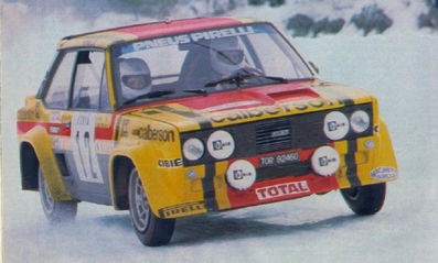 Michèle Mouton - Annie Arrii
48º Rallye Automobile de Monte-Carlo 1980. Fiat 131 Abarth (TO R92450). Clasificada 7ª y 1ª en Copa de Damas.

Del 19 al 25 de Enero, Monte-Carlo.
Superficie: asfalto - nieve.

El Rally tenia un total de 3063.30 km de los que 695.30 km divididos en 33 tramos eran especiales (4 de ellas fueron canceladas SS17 Pont du Fosse - Romette de 21 Km, SS20 Col du Corobin de 15 Km, SS32 Pont des Miolans - St Auban 2 de 24 Km y SS33 Roquesteron - Boyon 3 de 18 Km).

Se inscribieron 255 equipos, tomaron la salida 237, finalizaron 88.@
Palabras clave: Michele_Mouton;Montecarlo;Fiat;Abarth;1980;nieve;Mujeres;Womens