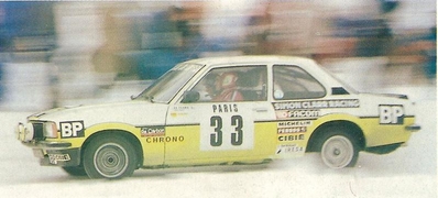 Jean-Louis Clarr - Jean-François Fauchille
48º Rallye Automobile de Monte-Carlo 1980. Opel Ascona i2000 (9506 RD 84). Clasificado 13º.

Del 19 al 25 de Enero, Monte-Carlo.
Superficie: asfalto - nieve.

El Rally tenia un total de 3063.30 km de los que 695.30 km divididos en 33 tramos eran especiales, (4 de ellas fueron canceladas SS17 Pont du Fosse - Romette de 21 Km, SS20 Col du Corobin de 15 Km, SS32 Pont des Miolans - St Auban 2 de 24 Km y SS33 Roquesteron - Boyon 3 de 18 Km).

Se inscribieron 255 equipos, tomaron la salida 237, finalizaron 88.@
Palabras clave: ;Montecarlo;Opel;Ascona;1980;nieve