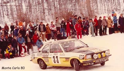 Jean-Louis Clarr - Jean-François Fauchille
48º Rallye Automobile de Monte-Carlo 1980. Opel Ascona i2000 (9506 RD 84). Clasificado 13º.

Del 19 al 25 de Enero, Monte-Carlo.
Superficie: asfalto - nieve.

El Rally tenia un total de 3063.30 km de los que 695.30 km divididos en 33 tramos eran especiales, (4 de ellas fueron canceladas SS17 Pont du Fosse - Romette de 21 Km, SS20 Col du Corobin de 15 Km, SS32 Pont des Miolans - St Auban 2 de 24 Km y SS33 Roquesteron - Boyon 3 de 18 Km).

Se inscribieron 255 equipos, tomaron la salida 237, finalizaron 88.@
Palabras clave: ;Montecarlo;Opel;Ascona;1980;nieve