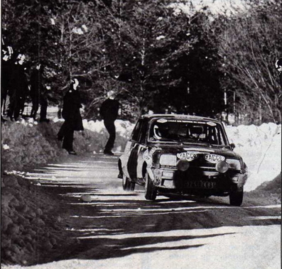 Claude Haumant - Martin Donzoz
48º Rallye Automobile de Monte-Carlo 1980. Renault R5 Alpine. Clasificado 99º.

Del 19 al 25 de Enero, Monte-Carlo.
Superficie: asfalto - nieve.

El Rally tenia un total de 3063.30 km de los que 695.30 km divididos en 33 tramos eran especiales, (4 de ellas fueron canceladas SS17 Pont du Fosse - Romette de 21 Km, SS20 Col du Corobin de 15 Km, SS32 Pont des Miolans - St Auban 2 de 24 Km y SS33 Roquesteron - Boyon 3 de 18 Km).

Se inscribieron 255 equipos, tomaron la salida 237, finalizaron 88.@
Palabras clave: Renault;Alpine;Montecarlo;1980;nieve