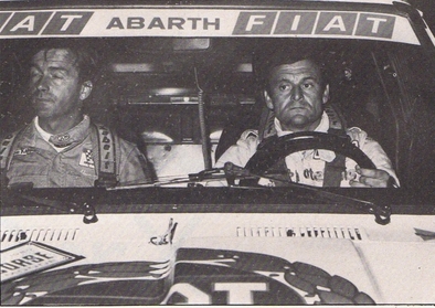 Bernard Darniche - Alain Mahé
24º Tour de Corse - Rallye de France 1980. Fiat 131 Abarth (TO V33680). Abandonó por accidente en SS14 St. Roch - Suariccio de 78.40 Km.

Darniche fue alcanzado en pleno tramo cronometrado por Fréquelin (Talbot Sunbeam Lotus -NVC 444W-).
Fréquelin estaba en lucha para ganar el Campeonato ese año, una vez alcanzó a Darniche, quiso adelantarlo, y Darniche no se dejó... los 2 acabaron fuera de la carretera.

Existieron mas que palabras después de este percance entre Fréquelin y Darniche.

Del 24 al 25 de Octubre, Ajaccio, Córcega, Francia.
Superficie: asfalto.
El Rally tenia un total de 1603 km de los que 1128 km divididos en 18 tramos eran especiales.

Kilòmetros de algunos tramos:
SS2 Acqua d'Oria - Bicchisano de 69.10 km
SS5 Liamone - Suaricchio de 83.70 km
SS6 Santa Maria - Abbazia de 114.20 km
SS8 Aullene de 81.80 km
SS9 Muracciole - Pont St Laurent de 84.20 km
SS11 Barchetta - Ponte Nuovo de 80.10 km
SS12 Moltifao - Montegrosso de 78.80 km
SS13 Calvi - Marignana de 95.30 km
SS14 St Roch - Suariccio de 78.40 km
SS17 Quenza - Santa Giulia de 86.50 km
SS18 Calvese - Agosta de 58.80 km

Se inscribieron 133, tomaron la salida 122, finalizaron 16.
@
Palabras clave: ;Corse;Corcega;Fiat;Abarth;1980;Personajes