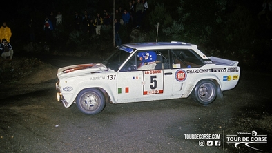 Bernard Darniche - Alain Mahé
24º Tour de Corse - Rallye de France 1980. Fiat 131 Abarth (TO V33680). Abandonó por accidente en SS14 St. Roch - Suariccio de 78.40 Km.

Darniche fue alcanzado en pleno tramo cronometrado por Fréquelin (Talbot Sunbeam Lotus -NVC 444W-).
Fréquelin estaba en lucha para ganar el Campeonato ese año, una vez alcanzó a Darniche, quiso adelantarlo, y Darniche no se dejó... los 2 acabaron fuera de la carretera.

Existieron mas que palabras después de este percance entre Fréquelin y Darniche.

Del 24 al 25 de Octubre, Ajaccio, Córcega, Francia.
Superficie: asfalto.asphalt 1128.10 km

El Rally tenia un total de 1603 km de los que 1128.10 km divididos en 18 tramos eran especiales.

Kilómetros de algunos de los tramos:
SS2 Acqua d'Oria - Bicchisano de 69.10 km
SS5 Liamone - Suaricchio de 83.70 km
SS6 Santa Maria - Abbazia de 114.20 km
SS8 Aullene de 81.80 km
SS9 Muracciole - Pont St Laurent de 84.20 km
SS11 Barchetta - Ponte Nuovo de 80.10 km
SS12 Moltifao - Montegrosso de 78.80 km
SS13 Calvi - Marignana de 95.30 km
SS14 St Roch - Suariccio de 78.40 km
SS17 Quenza - Santa Giulia de 86.50 km
SS18 Calvese - Agosta de 58.80 km

Se inscribieron 133, tomaron la salida 122, finalizaron 16.
@
Palabras clave: ;Corse;Corcega;Fiat;Abarth;1980