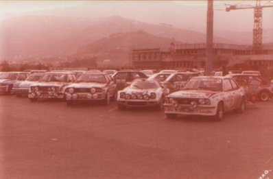 14º Rallye dell'Isola d'Elba 1981
Parque Cerrado

Del 22 al 24 de Abril, Campo di Marina, Toscana, Livorno, Italia.
Superficie: asfalto - tierra.

Tomaron la salida 112 equipos, finalizaron 33.
Palabras clave: Parque_Cerrado;Elba;1981