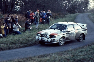 Hannu Mikkola - Arne Hertz
30º Lombard RAC Rally 1981. Audi Quattro (IN-NM 61). Clasificado 1º.

Del 22 al 24 de Noviembre, Chester, Cheshire, Inglaterra.
Superficie: asfalto - tierra.

El Rally tenia un total de 2720 km de los que 722 km divididos en 65 tramos eran especiales.

Se inscribieron 154 equipos, tomaron la salida 151, finalizaron 54.@
Palabras clave: ;Audi;Quattro;Gran_Bretaña;1981;RAC_Rally