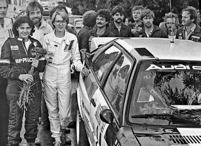 Michèle Mouton - Fabrizia Pons
23º Rally de Sanremo 1981. Audi Quattro (IN-NL 88). Clasificada 1ª.

Era la primera vez que una mujer ganaba una prueba del Mundial de Rallyes.... GRANDE MICHELE Y FABRIZIA !!!!

Del 5 al 10 de Octubre, Sanremo, Italia.
Superficie: asfalto - tierra.

El Rally tenia un total de 2847.00 km de los que 751.06 km divididos en 61 tramos eran especiales, (2 de ellas fueron canceladas SS51 Upega de 12.35 km y SS56 San Romolo de 34.95 km).

Tomaron la salida 63 equipos, finalizaron 27.
@
Palabras clave: Michele_Mouton;Audi;Quattro;Sanremo;1981;Personajes;Mujeres;Womens