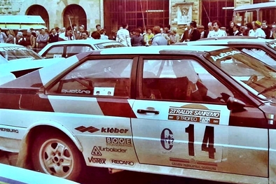 Michèle Mouton - Fabrizia Pons
23º Rally de Sanremo 1981. Audi Quattro (IN-NL 88). Clasificada 1ª.

Era la primera vez que una mujer ganaba una prueba del Mundial de Rallyes.... GRANDE MICHELE Y FABRIZIA !!!!

Del 5 y el 10 de Octubre, Sanremo, Italia.
Superficie: asfalto - tierra.

El Rally tenia un total de 2847 km de los que 751 km divididos en 61 tramos eran especiales, (2 de ellas fueron canceladas SS51 y SS56 San Romolo).

Tomaron la salida 63 equipos, finalizaron 27.
@
Palabras clave: Michele_Mouton;Audi;Quattro;Sanremo;1981;Parque_Cerrado;Mujeres;Womens