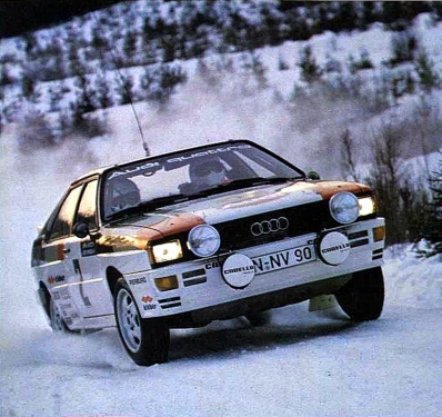 Hannu Mikkola - Arne Hertz
31º International Suecia Rally 1981. Audi Quattro (IN-NV 90). Clasificado 1º.

Dominaron el Rally desde el principio hasta el final. Hicieron el mejor tiempo "scrath" en las 25 especiales de las que constaba la prueba.

Del 13 al 15 de Febrero, Suecia.
Superficie: nieve - hielo.

El Rally tenia un total de 1368.00 km de los que 369.00 km divididos en 25 tramos eran especiales.

Tomaron la salida 116 equipos, finalizaron 73.@
Palabras clave: ;Audi;Quattro;nieve;Suecia;1981