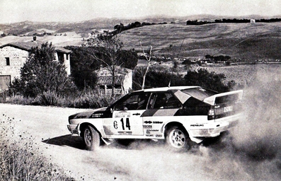 Michèle Mouton - Fabrizia Pons
23º Rally de Sanremo 1981. Audi Quattro (IN-NL 88). Clasificada 1ª.

Era la primera vez que una mujer ganaba una prueba del Mundial de Rallyes.... GRANDE MICHELE Y FABRIZIA !!!!

Del 5 y el 10 de Octubre, Sanremo, Italia.
Superficie: asfalto - tierra.

El Rally tenia un total de 2847 km de los que 751 km divididos en 61 tramos eran especiales, (2 de ellas fueron canceladas SS51 y SS56 San Romolo).

Tomaron la salida 63 equipos, finalizaron 27.
@
Palabras clave: Michele_Mouton;Audi;Quattro;Sanremo;1981;Mujeres;Womens