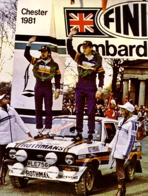 Ari Vatanen - David Richards
30º Lombard RAC Rally 1981. Ford Escort RS1800 MKII (VLE 756X). Clasificado 2º.

Del 22 al 24 de Noviembre, Chester, Cheshire, Inglaterra.
Superficie: asfalto - tierra.

El Rally tenia un total de 2720 km de los que 722 km divididos en 65 tramos eran especiales.

Se inscribieron 154 equipos, tomaron la salida 151, finalizaron 54.@
Palabras clave: ;Ford;Escort;MKII;Gran_Bretaña;1981;RAC_Rally