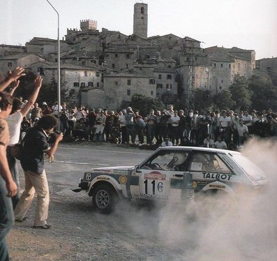 Henri Toivonen - Fred Gallagher
23º Rallye Sanremo 1981. Talbot Sunbeam Lotus (NVC 777W). Clasificado 2º.

Del 5 al 10 de Octubre, Sanremo, Imperia, Liguria, Italia.
Superficie: asfalto - tierra.

El Rally tenia un total de 2792.00 km de los que 751.06 km divididos en 61 tramos eran especiales, (2 de ellas fueron canceladas SS51 Upega de 12.35 km y SS56 San Romolo de 34.95 km).

Tomaron la salida 63 equipos, finalizaron 27.@
Palabras clave: Henri_Toivonen;Fred_Gallagher;Talbot;Sunbeam;Lotus;Sanremo;1981