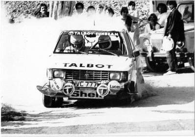 Henri Toivonen - Fred Gallagher
23º Rallye Sanremo 1981. Talbot Sunbeam Lotus (NVC 777W). Clasificado 2º.

Del 5 al 10 de Octubre, Sanremo, Imperia, Liguria, Italia.
Superficie: asfalto - tierra.

El Rally tenia un total de 2792.00 km de los que 751.06 km divididos en 61 tramos eran especiales, (2 de ellas fueron canceladas SS51 Upega de 12.35 km y SS56 San Romolo de 34.95 km).

Tomaron la salida 63 equipos, finalizaron 27.

© Alberto Anam
@@
Palabras clave: Henri_Toivonen;Fred_Gallagher;Talbot;Sunbeam;Lotus;Sanremo;1981