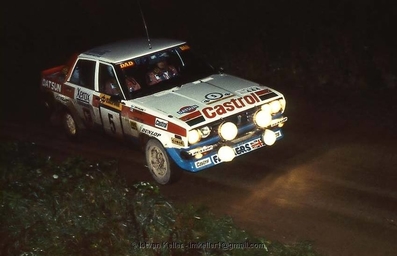 Timo Salonen - Seppo Harjanne
31º 1000 Lakes Rally 1981. Datsun Violet GT (TKS57NI444). Clasificado 4º.

Del 28 al 30 de Agosto, Jyväskylä, Finlandia.
Superficie: tierra.

El Rally tenia un total de 1418.89 km de los que 453.09 km divididos en 48 tramos eran especiales, (2 de ellas fueron canceladas SS11 y SS37 Ristijarvi de 13.20 Km).

Se inscribieron 152 equipos, tomaron la salida 146, finalizaron 66.@
Palabras clave: Timo_Salonen;Datsun;Violet;Finlandia;1981