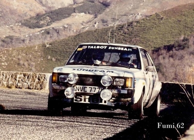 Henri Toivonen - Fred Gallagher
49º Rallye Automobile de Monte-Carlo 1981. Talbot Sunbeam Lotus (NVC 777W). Clasificado 5º.

Del 24 al 30 de Enero, Monte-Carlo.
Superficie: asfalto - nieve.

El Rally tenia un total de 3930.00 km de los que 750.00 km divididos en 32 tramos eran especiales.

Se inscribieron 274 equipos, tomaron la salida 263, finalizaron 133.@
Palabras clave: Henri_Toivonen;Talbot;Sunbeam;Lotus;Montecarlo;1981