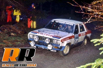 Soren Nilsson - Anders Olsson
30º Lombard RAC Rally 1981. Datsun 160J. Clasificado 7º.

Del 22 al 24 de Noviembre, Chester, Cheshire, Inglaterra.
Superficie: asfalto - tierra.

El Rally tenia un total de 2720 km de los que 722 km divididos en 65 tramos eran especiales.

Se inscribieron 154 equipos, tomaron la salida 151, finalizaron 54.@
Palabras clave: Datsun;Gran_Bretaña;1981;RAC_Rally