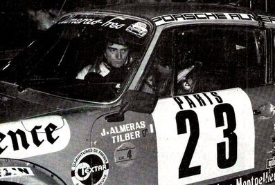 Jacques Almeras - Christian Gilbert (Tilber)
49º Rallye Automobile de Monte-Carlo 1981. Porsche 911 SC (6417 RS 34). Clasificado 9º.

Del 24 al 30 de Enero, Monte-Carlo.
Superficie: asfalto - nieve.

El Rally tenia un total de 3930.00 km de los que 750.00 km divididos en 32 tramos eran especiales.

Se inscribieron 274 equipos, tomaron la salida 263, finalizaron 133.@
Palabras clave: Jacques_Almeras;Christian_Gilbert;Tilber;Montecarlo;porsche;SC;1981;Personajes