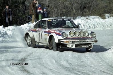 Guillaume Sanson - Ch. Mazloumian
49º Rallye Automobile deMonte-Carlo 1981. Porsche 911 SC (8775 RE 80). Clasificado 12º.

Del 24 al 30 de Enero, Monte-Carlo.
Superficie: asfalto - nieve.

El Rally tenia un total de 3930.00 km de los que 750.00 km divididos en 32 tramos eran especiales.

Se inscribieron 274 equipos, tomaron la salida 263, finalizaron 133.@
Palabras clave: Guillaume_Sanson;Ch-Mazloumian;Montecarlo;porsche;SC;1981;nieve