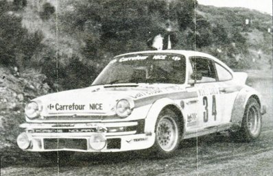 Guillaume Sanson - Ch. Mazloumian
49º Rallye Automobile deMonte-Carlo 1981. Porsche 911 SC (8775 RE 80). Clasificado 12º.

Del 24 al 30 de Enero, Monte-Carlo.
Superficie: asfalto - nieve.

El Rally tenia un total de 3930.00 km de los que 750.00 km divididos en 32 tramos eran especiales.

Se inscribieron 274 equipos, tomaron la salida 263, finalizaron 133.@
Palabras clave: Guillaume_Sanson;Ch-Mazloumian;Montecarlo;porsche;SC;1981