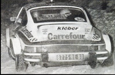 Guillaume Sanson - Ch. Mazloumian
49º Rallye Automobile deMonte-Carlo 1981. Porsche 911 SC (8775 RE 80). Clasificado 12º.

Del 24 al 30 de Enero, Monte-Carlo.
Superficie: asfalto - nieve.

El Rally tenia un total de 3930.00 km de los que 750.00 km divididos en 32 tramos eran especiales.

Se inscribieron 274 equipos, tomaron la salida 263, finalizaron 133.@
Palabras clave: Guillaume_Sanson;Ch-Mazloumian;Montecarlo;porsche;SC;1981;nieve