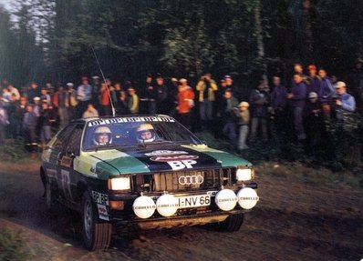 Michèle Mouton - Fabrizia Pons
31º 1000 Lakes Rally 1981. Audi Quattro (IN-NV 66). Clasificada 13º.

Del 28 al 30 de Agosto, Jyväskylä, Finlandia.
Superficie: tierra - grava.

El Rally tenia un total de 1418.89 km de los que 453.09 km divididos en 48 tramos eran especiales, (2 de ellas fueron canceladas SS11 y SS37 Ristijarvi de 13.20 Km).

Se inscribieron 152 equipos, tomaron la salida 146, finalizaron 66.@
Palabras clave: Michele_Mouton;Audi;Quattro;Finlandia;Mujeres;1981;Womens