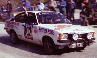 Martinetti - Poli
25º Tour de Corse - Rallye de France 1981. Opel Kadett GT/E. Clasificado 19º.

Del 30 de Abril al 2 de Mayo, Ajaccio.
Superficie: asfalto.

El Rally tenia un total de 1613 km de los que 1144 km divididos en 24 tramos eran especiales.

Se inscribieron 126 equipos, tomaron la salida 120, finalizaron 42.
Palabras clave: Opel;Kadett;Corse;Corcega;1981