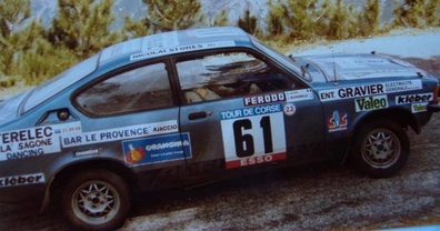 Jean Bondrille - Gori
25º Tour de Corse - Rallye de France 1981. Opel Kadett GT/E. Clasificado 27º.

Del 30 de Abril al 2 de Mayo, Ajaccio.
Superficie: asfalto.

El Rally tenia un total de 1613 km de los que 1144 km divididos en 24 tramos eran especiales.

Se inscribieron 126 equipos, tomaron la salida 120, finalizaron 42.
Palabras clave: Opel;Kadett;Corse;Corcega;1981