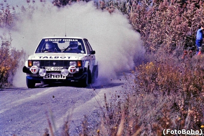 Guy Frequelin - Jean Todt
23º Rally de Sanremo 1981. Talbot Sunbeam Lotus (PVC 999W). Abandonó por motor en SS19 Fiamm A.

Del 5 al 10 de Octubre, Sanremo, Imperia, Liguria, Italia.
Superficie: asfalto - tierra.

El Rally tenia un total de 2792.00 km de los que 751.06 km divididos en 61 tramos eran especiales, (2 de ellas fueron canceladas SS51 Upega de 12.35 km y SS56 San Romolo de 34.95 km).

Tomaron la salida 63 equipos, finalizaron 27.

© Alberto Anam
@
Palabras clave: ;Talbot;Lotus;Sunbeam;Sanremo;1981
