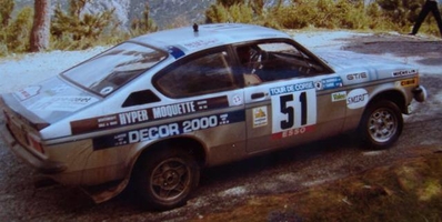 F. Torre -  M. Sarrola
25º Tour de Corse - Rallye de France 1981. Opel Kadett GT/E. Abandonó, desconocemos el motivo y en que especial.

Del 30 de Abril al 2 de Mayo, Ajaccio.
Superficie: asfalto.

El Rally tenia un total de 1613 km de los que 1144.60 km divididos en 24 tramos eran especiales.

Se inscribieron 126 equipos, tomaron la salida 120, finalizaron 42.@
Palabras clave: Opel;Kadett;Corse;Corcega;1981