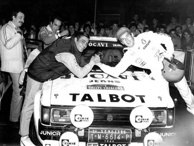 18º Rally Catalunya 1982
Antonio Zanini Sans y Genito Ortiz

Zanini con  Talbot Sunbeam Lotus (1-M-6614-P) y Genito con Renault 5 Turbo.
Clasificados 1º y 2º respectivamente.

Superficie: asfalto, (ese año también nieve en la "Serra de Prades").

Con un total de 446.80 km cronometrados.

Tomaron la salida 62 equipos, finalizaron 21.@
Palabras clave: Antonio_Zanini;Genito_Ortiz;Catalunya;Talbot_Sunbeam_Lotus;España;Spain;1982;Personajes