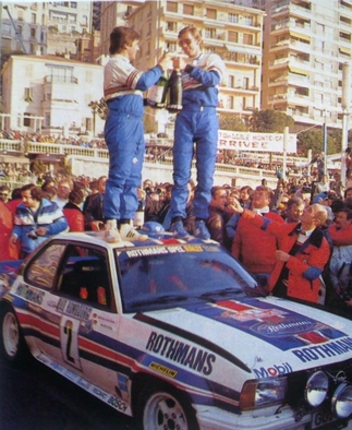 Walter Röhrl - Christian Geistdörfer
50º Rallye Automobile de Monte-Carlo 1982. Opel Ascona 400 (GG-CK 188). Clasificado 1º.

Del 16 al 22 de Enero, Monte Carlo.
Superficie: asfalto - nieve.

El Rally tenia un total de 4082.71 km de los que 747.81 km divididos en 32 tramos eran especiales, (2 de ellas fueron canceladas SS7 Trigance - Chateauvieux 1 de 28,53 Km y SS15 St Jean en Royans - La Chapelle en Vercors de 38,67 Km).

Se inscribieron 306 equipos, tomaron la salida 299, finalizaron 140.@
Palabras clave: Walter_Röhrl;Opel;Ascona;Montecarlo;1982