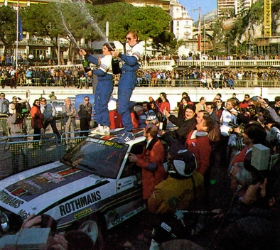 Walter Röhrl - Christian Geistdörfer
50º Rallye Automobile de Monte-Carlo 1982. Opel Ascona 400 (GG-CK 188). Clasificado 1º.

Del 16 al 22 de Enero, Monte Carlo.
Superficie: asfalto - nieve.

El Rally tenia un total de 4082.71 km de los que 747.81 km divididos en 32 tramos eran especiales, (2 de ellas fueron canceladas SS7 Trigance - Chateauvieux 1 de 28,53 Km y SS15 St Jean en Royans - La Chapelle en Vercors de 38,67 Km).

Se inscribieron 306 equipos, tomaron la salida 299, finalizaron 140.@
Palabras clave: Walter_Röhrl;Opel;Ascona;Montecarlo;1982;Personajes