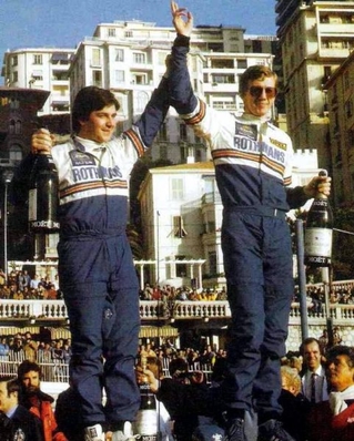 Walter Röhrl - Christian Geistdörfer
50º Rallye Automobile de Monte-Carlo 1982. Opel Ascona 400 (GG-CK 188). Clasificado 1º.

Del 16 al 22 de Enero, Monte Carlo.
Superficie: asfalto - nieve.

El Rally tenia un total de 4082.71 km de los que 747.81 km divididos en 32 tramos eran especiales, (2 de ellas fueron canceladas SS7 Trigance - Chateauvieux 1 de 28,53 Km y SS15 St Jean en Royans - La Chapelle en Vercors de 38,67 Km).

Se inscribieron 306 equipos, tomaron la salida 299, finalizaron 140.@
Palabras clave: Walter_Röhrl;Opel;Ascona;Montecarlo;1982;Personajes