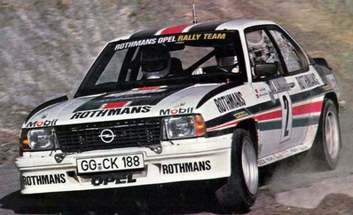 Walter Röhrl - Christian Geistdörfer
50º Rallye Automobile de Monte-Carlo 1982. Opel Ascona 400 (GG-CK 188). Clasificado 1º.

Del 16 al 22 de Enero, Monte Carlo.
Superficie: asfalto - nieve.

El Rally tenia un total de 4082.71 km de los que 747.81 km divididos en 32 tramos eran especiales, (2 de ellas fueron canceladas SS7 Trigance - Chateauvieux 1 de 28,53 Km y SS15 St Jean en Royans - La Chapelle en Vercors de 38,67 Km).

Se inscribieron 306 equipos, tomaron la salida 299, finalizaron 140.@
Palabras clave: Walter_Röhrl;Opel;Ascona;Montecarlo;1982