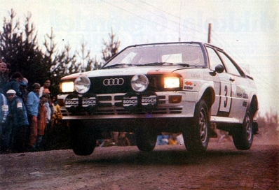 Hannu Mikkola - Arne Hertz
32º Rally of the 1000 Lakes 1982. Audi Quattro (IN-NN 82). Clasificado 1º.

Del 27 al 29 de Agosto, Jyväskylä, Finlandia.
Superficie: tierra.

El Rally tenia un total de 1432.00 km de los que 479.82 km divididos en 47 tramos eran especiales, (una de ellas fue cancelada SS39 Kalasaari de8.85 km).

Tomaron la salida 154 equipos, finalizaron 68.@
Palabras clave: ;Audi;Quattro;Finlandia;1982;