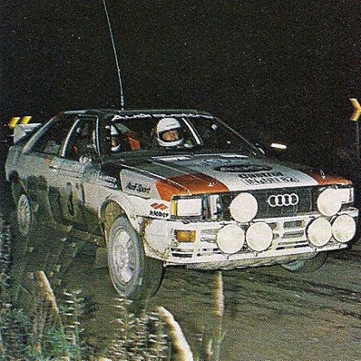 Hannu Mikkola - Arne Hertz
32º Rally of the 1000 Lakes 1982. Audi Quattro (IN-NN 82). Clasificado 1º.

Del 27 al 29 de Agosto, Jyväskylä, Finlandia.
Superficie: tierra.

El Rally tenia un total de 1432.00 km de los que 479.82 km divididos en 47 tramos eran especiales, (una de ellas fue cancelada SS39 Kalasaari de8.85 km).

Tomaron la salida 154 equipos, finalizaron 68.@
Palabras clave: ;Audi;Quattro;Finlandia;1982