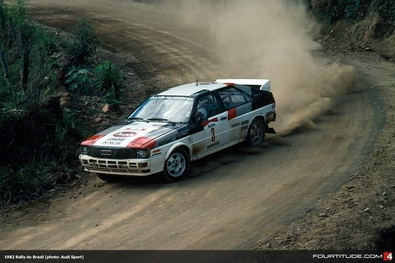 Michèle Mouton - Fabrizia Pons
4º Marlboro Rallye de Brasil 1982. Audi Quattro (IN-NU 38). Clasificada 1ª.

Último Rallye válido para el campeonato del Mundo ganado por Michèle Mouton.

Del 11 al 14 de Agosto, Sao Paulo, Brasil.
Superficie: tierra.

El Rally tenia un total de 2295 km de los que 705.98 km divididos en 29 tramos eran especiales, (5 de ellas fueron canceladas, SS7, SS14, SS15, SS20 y SS22).

Tomaron la salida 55 equipos, finalizaron 5.@
Palabras clave: Michele_Mouton;Audi;Quattro;Brasil;1982;Mujeres;Womens