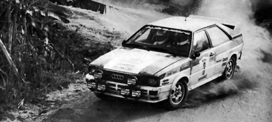 Michèle Mouton - Fabrizia Pons
4º Marlboro Rallye de Brasil 1982. Audi Quattro (IN-NU 38). Clasificada 1ª.

Último Rallye válido para el campeonato del Mundo ganado por Michèle Mouton.

Del 11 al 14 de Agosto, Sao Paulo, Brasil.
Superficie: tierra.

El Rally tenia un total de 2295 km de los que 705.98 km divididos en 29 tramos eran especiales, (5 de ellas fueron canceladas, SS7, SS14, SS15, SS20 y SS22).

Tomaron la salida 55 equipos, finalizaron 5.@
Palabras clave: Michele_Mouton;Audi;Quattro;Brasil;1982;Mujeres;Womens
