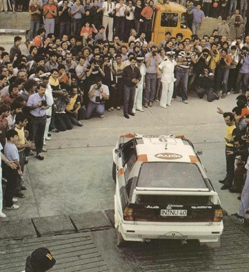 Michèle Mouton - Fabrizia Pons
29º Rothmans Acropolis Rally 1982. Audi Quattro (IN-NU 40). Clasificada 1ª.

Del 31 de Mayo al 3 de Junio, Atenas, Grecia.
Superficie: tierra.

El Rally tení­a un total de 2603.00 km de los que 1004.58 km divididos en 57 tramos eran especiales (dos de ellos fueron cancelados SS10 Moschokaria 1 de 10.00 km y SS38 Killini de 27 Km).

Tomaron la salida 136 equipos, finalizaron 32.@
Palabras clave: Michele_Mouton;Audi;Quattro;Acropolis;Grecia;Grupo_B;1982;Mujeres;Womens