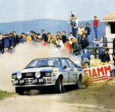Stig Blomqvist - Björn Cederberg
24º Rally de Sanremo 1982. Audi Quattro (IN-NK 54). Clasificado 1º.

Del 3 al 9 de Octubre, Sanremo, Imperia, Liguria, Italia.
Superficie: asfalto - tierra.

El Rally tenia un total de 2663 km de los que 735.44 km divididos en 56 tramos eran especiales.

Tomaron la salida 90 equipos, finalizaron 27.@
Palabras clave: Stig_Blomqvist;Audi;Quattro;Grupo_B;Sanremo;1982