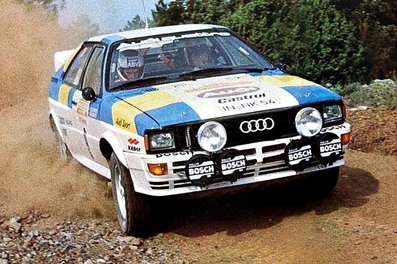 Stig Blomqvist - Björn Cederberg
24º Rally de Sanremo 1982. Audi Quattro (IN-NK 54). Clasificado 1º.

Del 3 al 9 de Octubre, Sanremo, Imperia, Liguria, Italia.
Superficie: asfalto - tierra.
El Rally tenia un total de 2663 km de los que 735.44 km divididos en 56 tramos eran especiales.
Tomaron la salida 90 equipos, finalizaron 27.@
Palabras clave: Stig_Blomqvist;Audi;Quattro;Grupo_B;Sanremo;1982