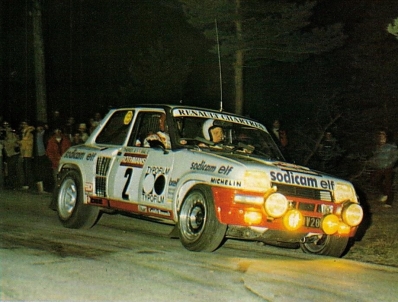 Jean-Luc Thérier - Michel Vial
25º Critérium Alpin - Behra 1982. Renault 5 Turbo (21 QV 20). Clasificado 1º.

Del 14 al 15 de Abril, Nice, Grasse, Francia.
Superficie: asfalto.

El Rally tenía un total de 429.00 km cronometrados.
Desconocemos en cuantos tramos especiales se dividian.

Tomaron la salida 128 equipos, finalizaron 53.@
Palabras clave: ;Renault;Turbo;Alpin_Behra;1982