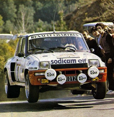 Jean-Luc Thérier - Michel Vial
25º Critérium Alpin - Behra 1982. Renault 5 Turbo (21 QV 20). Clasificado 1º.

Del 14 al 15 de Abril, Nice, Grasse, Francia.
Superficie: asfalto.

El Rally tenía un total de 429.00 km cronometrados.
Desconocemos en cuantos tramos especiales se dividian.

Tomaron la salida 128 equipos, finalizaron 53.@
Palabras clave: ;Renault;Turbo;Alpin_Behra;1982;