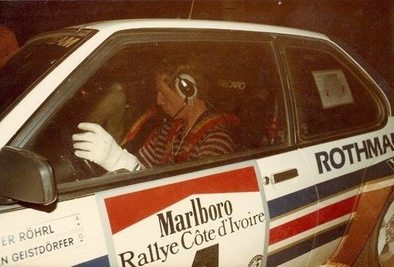 Walter Röhrl - Christian Geistdörfer
14º Marlboro Rallye Cote d'Ivoire 1982. Opel Ascona 400 (GG-CJ 991). Clasificado 1º.

De 27 de Octubre al 1 de Noviembre, Abidjan, Costa d'Ivori, África.
Superficie: tierra.

El Rally tenia un total de 4935.51 km con 54 controles horarios.

Tomaron la salida 51 equipos, finalizaron 6.@
Palabras clave: Walter_Röhrl;Costa_Marfil;Opel;Ascona;1982