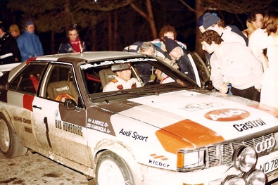 Hannu Mikkola - Arne Hertz
50º Rallye Automobile de Monte-Carlo 1982. Audi Quattro (IN-ND 78). Clasificado 2º.

Del 16 al 22 de Enero, Monte Carlo.
Superficie: asfalto - nieve.

El Rally tenia un total de 4082.71 km de los que 747.81 km divididos en 32 tramos eran especiales, (2 de ellas fueron canceladas SS7 Trigance - Chateauvieux 1 de 28,53 Km y SS15 St Jean en Royans - La Chapelle en Vercors de 38,67 Km).

Se inscribieron 306 equipos, tomaron la salida 299, finalizaron 140.@
Palabras clave: ;Audi;Quattro;Montecarlo;1982