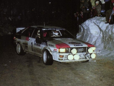 Hannu Mikkola - Arne Hertz
50º Rallye Automobile de Monte-Carlo 1982. Audi Quattro (IN-ND 78). Clasificado 2º.

Del 16 al 22 de Enero, Monte Carlo.
Superficie: asfalto - nieve.

El Rally tenia un total de 4082.71 km de los que 747.81 km divididos en 32 tramos eran especiales, (2 de ellas fueron canceladas SS7 Trigance - Chateauvieux 1 de 28,53 Km y SS15 St Jean en Royans - La Chapelle en Vercors de 38,67 Km).

Se inscribieron 306 equipos, tomaron la salida 299, finalizaron 140.@
Palabras clave: ;Audi;Quattro;Montecarlo;1982