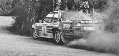 Walter Röhrl - Christian Geistdörfer
4º Marlboro Rallye de Brasil 1982. Opel Ascona 400 (GG-CJ 991). Clasificado 2º.

Del 11 al 14 de Agosto, Sao Paulo, Brasil.
Superficie: tierra.

El Rally tenia un total de 2295 km de los que 705.98 km divididos en 29 tramos eran especiales, (5 de ellas fueron canceladas, SS7, SS14, SS15, SS20 y SS22).

Tomaron la salida 55 equipos, finalizaron 5.@
Palabras clave: Walter_Röhrl;Opel;Ascona;Audi;Quattro;Brasil;1982