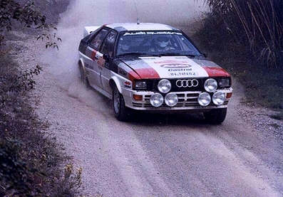 Hannu Mikkola - Arne Hertz
24º Rallye de Sanremo 1982. Audi Quattro (IN-NN 82). Clasificado 2º.

Del 3 al 9 de Octubre, Sanremo, Imperia, Liguria, Italia.
Superficie: asfalto - tierra.
El Rally tenia un total de 2663 km de los que 735.44 km divididos en 56 tramos eran especiales.
Tomaron la salida 90 equipos, finalizaron 27.@
Palabras clave: ;Audi;Quattro;Sanremo;1982