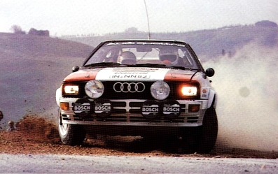 Hannu Mikkola - Arne Hertz
24º Rallye de Sanremo 1982. Audi Quattro (IN-NN 82). Clasificado 2º.

Del 3 al 9 de Octubre, Sanremo, Imperia, Liguria, Italia.
Superficie: asfalto - tierra.
El Rally tenia un total de 2663 km de los que 735.44 km divididos en 56 tramos eran especiales.
Tomaron la salida 90 equipos, finalizaron 27.@
Palabras clave: ;Audi;Quattro;Sanremo;1982